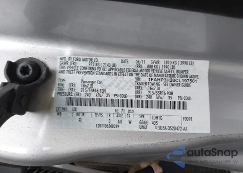 2012 Ford Focus Sel z USA, uszkodzony, nr VIN 1FAHP3H28CL197501